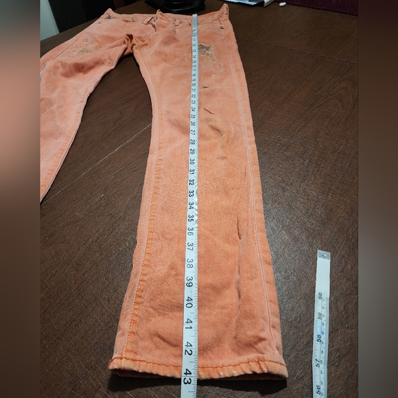 Denim & Supply Ralph Lauren Orange Distressed Slim Jeans - Picture 3 of 13